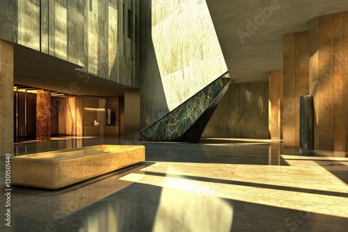 Wallpaper Mural Modern lobby interior with sleek design and spacious layout. AI generated illustration. Torontodigital.ca