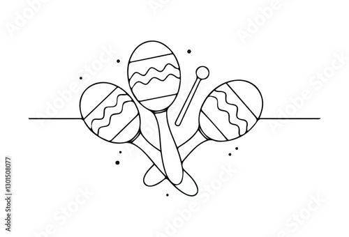 Cuban Maracas vectors, The maracas icon is a simple yet striking representation of this classic percussion instrument. This vector illustration, designed in an outline style, showcases maracas.