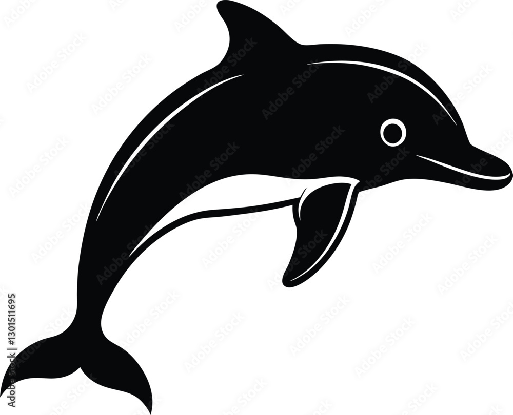Obraz premium dolphin isolated on white background. vector dolphin.