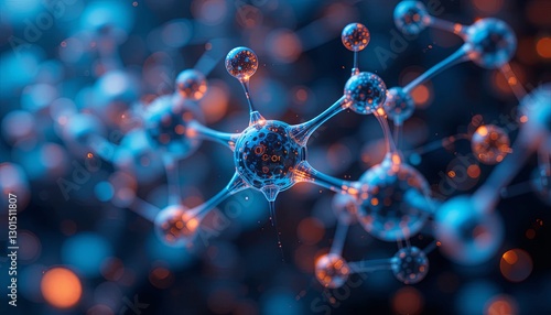 Exploring molecular structures laboratory scientific visualization digital environment close-up view chemistry concepts