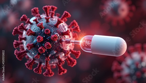 Vaccination against covid-19 virus global health context scientific illustration digital art macro view immunization concept