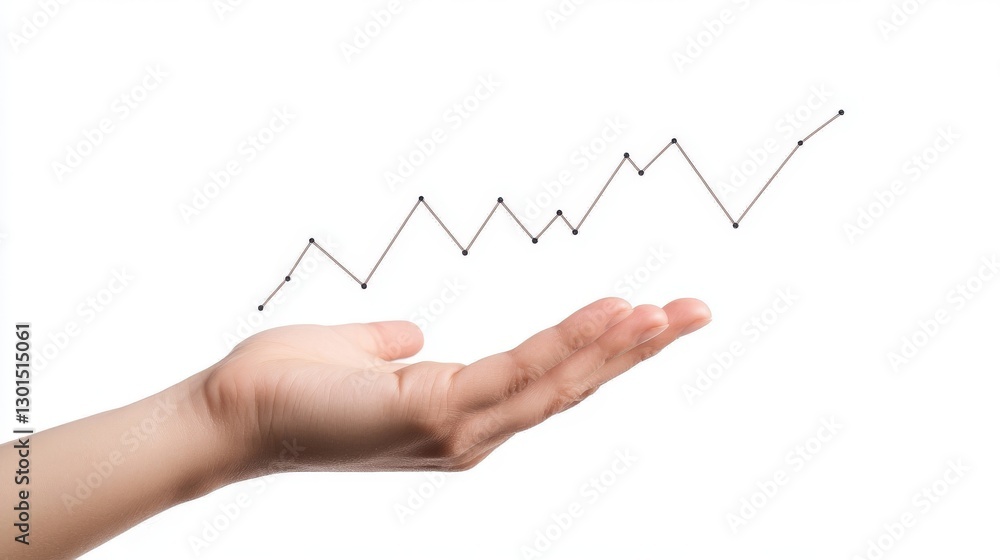 A person's hand gestures towards a graph showing business growth in the year 2023. A person's hand gestures towards a graph showing business growth in the year 2023.