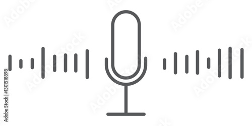 Sound waves of voice audio message recordings, . Podcast sound wave for online audio broadcasting. Vector set of music symbols, for music player and voice messages