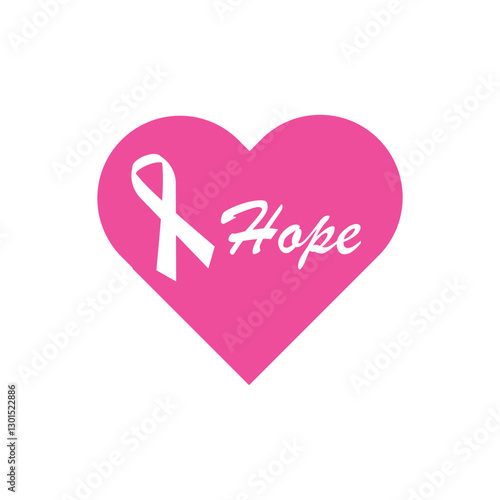 Stop cancer. Fight cancer. Motivation lettering. Pink ribbon illustration vector