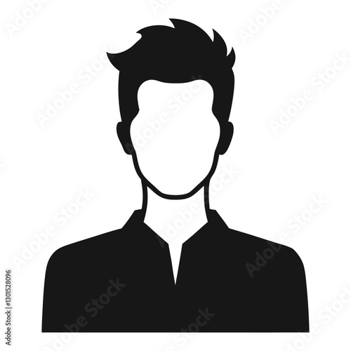 Man, silhouette in white background