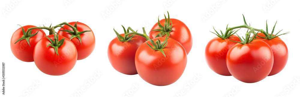 Fresh Red Tomatoes on Green Vines for Culinary Use Isolated on transparent background Fresh Red Tomatoes on Green Vines for Culinary Use Isolated on transparent background