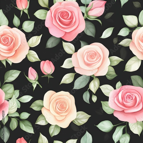 Seamless watercolor floral pattern