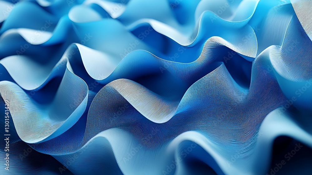 Obraz premium Abstract blue wavy fabric texture