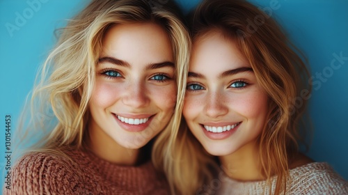 Smiling Mother and Daughter Enjoying a Sunny Day Outdoors in a Joyful Moment