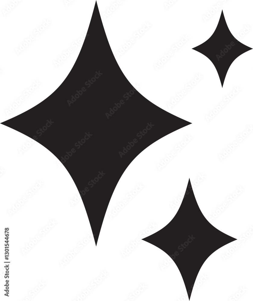 Fototapeta premium Sparkle star icon. Retro futuristic sparkle vector isolated on transparent background. Shining sparkle icon, Blink twinkle star shape concept. Abstract cool shine effect sign vector design.