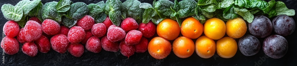 Vibrant Fresh and Frozen Vegetables on a Dark Background. Generative AI Vibrant Fresh and Frozen Vegetables on a Dark Background. Generative AI