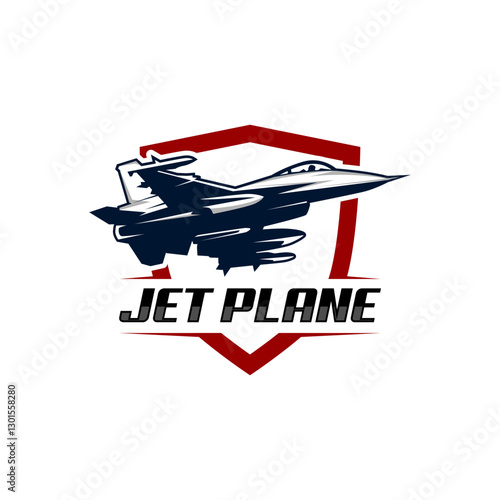 vector logo fighter jet illustration military plane