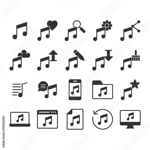 Music Icon Set - Sign Symbol
