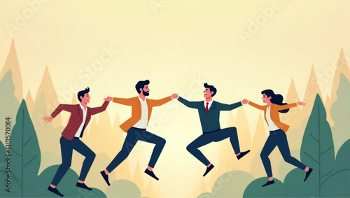 Teamwork and Collaboration: Business Partners Joining Forces to Establish Successful Company