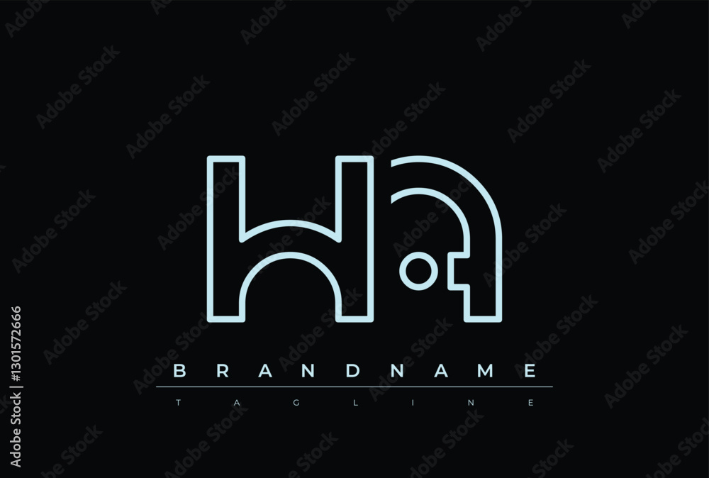 Naklejka premium HA Technology Letter Logo Template. This tech letter logo is a graphic mark that uses letters to represent a technology company.