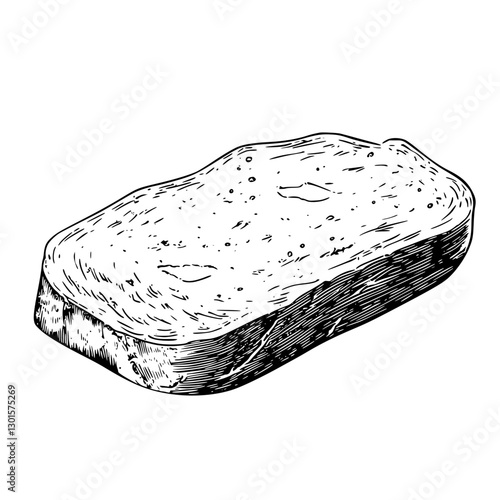 Engraved vector illustration of a loaf of bread showcasing a rustic and artisanal design