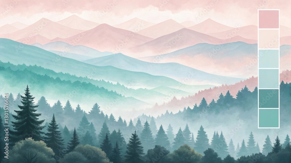 Fototapeta premium Misty Mountain Landscape