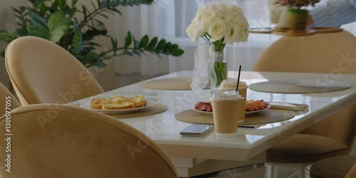 Beautiful breakfast of toast and coffee