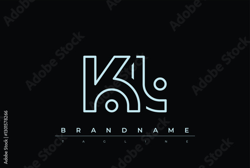 KL Technology Letter  Logo Template. This tech letter logo is a graphic mark that uses letters to represent a technology company.