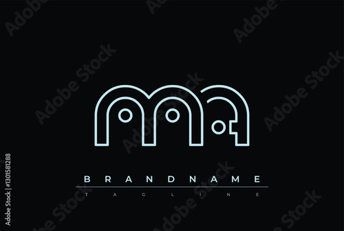 MA Technology Letter  Logo Template. This tech letter logo is a graphic mark that uses letters to represent a technology company.