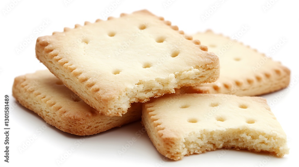 Freshly Baked Cookies with a Bite Taken Out on White Background Freshly Baked Cookies with a Bite Taken Out on White Background
