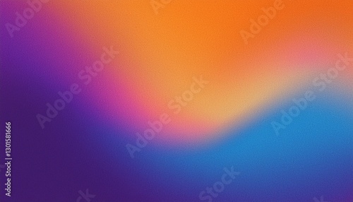 Abstract retro grainy noise texture background purple blue orange color gradient banner backdrop design