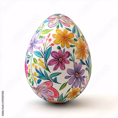 Beautifully painted Easter egg featuring floral designs with vibrant colors and intricate patterns for spring celebration