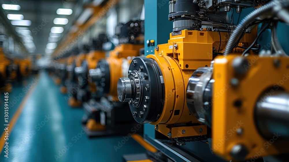 Industrial Machinery: A Close-Up of Automated Production Line Industrial Machinery: A Close-Up of Automated Production Line
