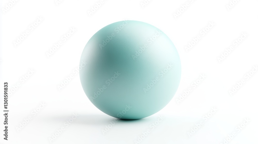 2D Aqua Mint Sphere on White Background 2D Aqua Mint Sphere on White Background