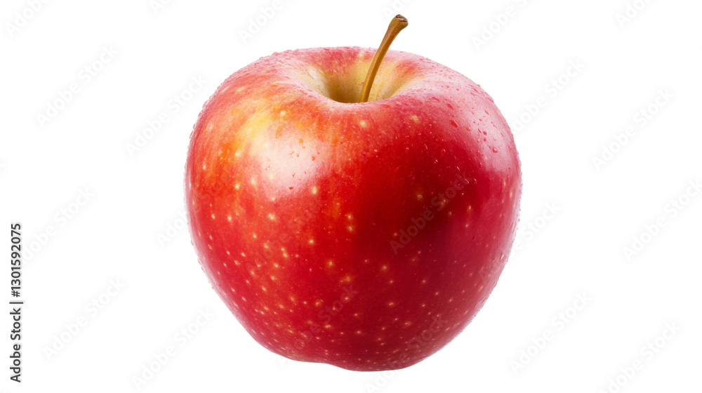 Fresh red apple with water droplets on transparent background Fresh red apple with water droplets on transparent background