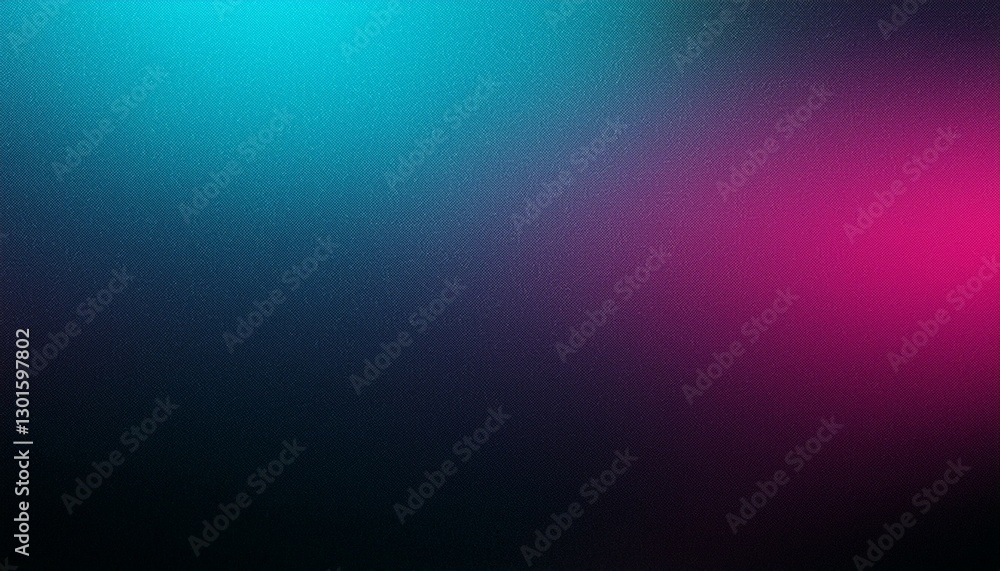 Obraz premium Dark grainy gradient background blue turquoise pink black glowing light noise texture banner backdrop poster copy space