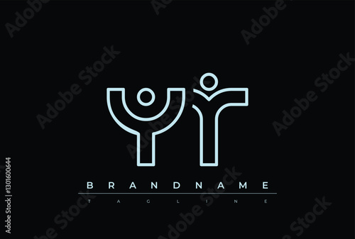 YT Technology Letter  Logo Template. This tech letter logo is a graphic mark that uses letters to represent a technology company.