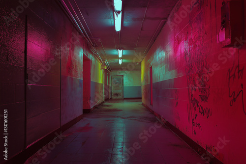 Abandoned Asylum with Eerie Shadows