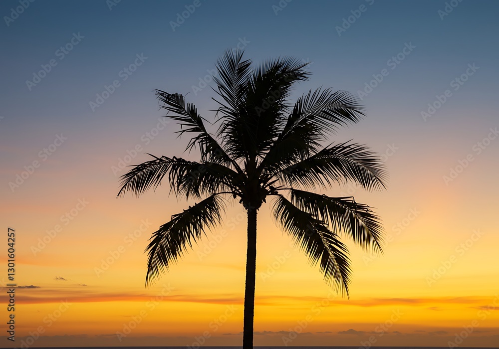 Silhouette Palm Tree at Sunset: A Tropical Sunset Scene Silhouette Palm Tree at Sunset: A Tropical Sunset Scene