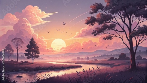 Serene Sunset Landscape