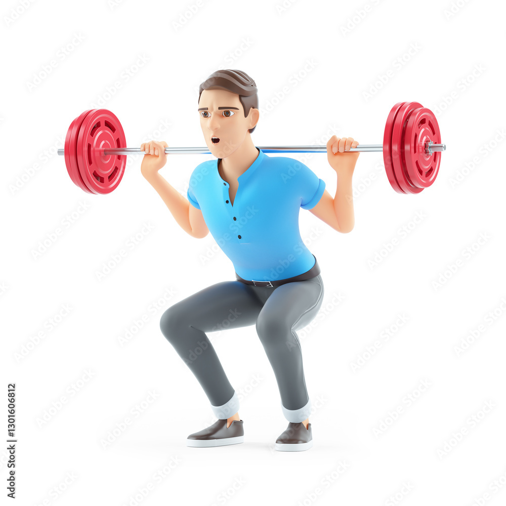Obraz premium 3d man lifting barbell