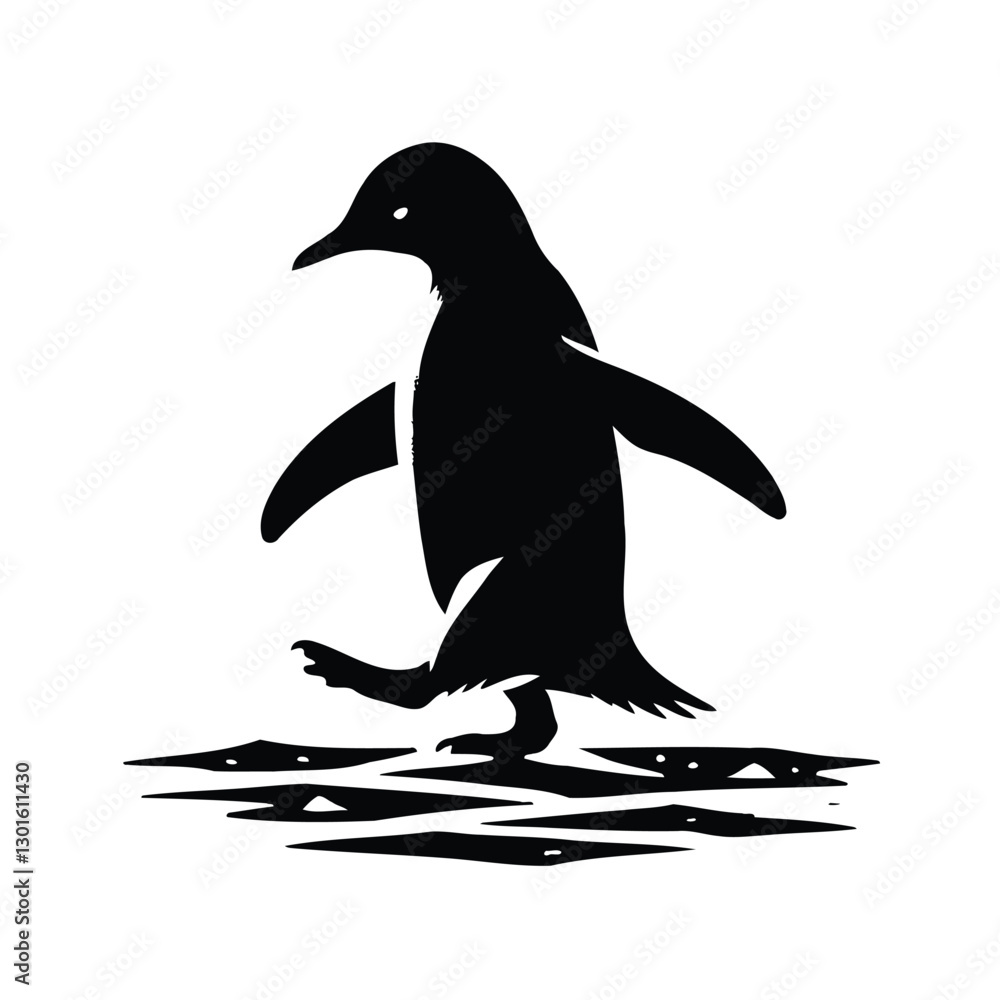 Obraz premium Penguin Waddling on Ice