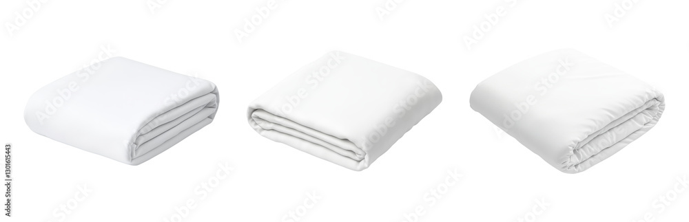 White Linen Bedding with Neat Folded Appearance Isolated on transparent background White Linen Bedding with Neat Folded Appearance Isolated on transparent background