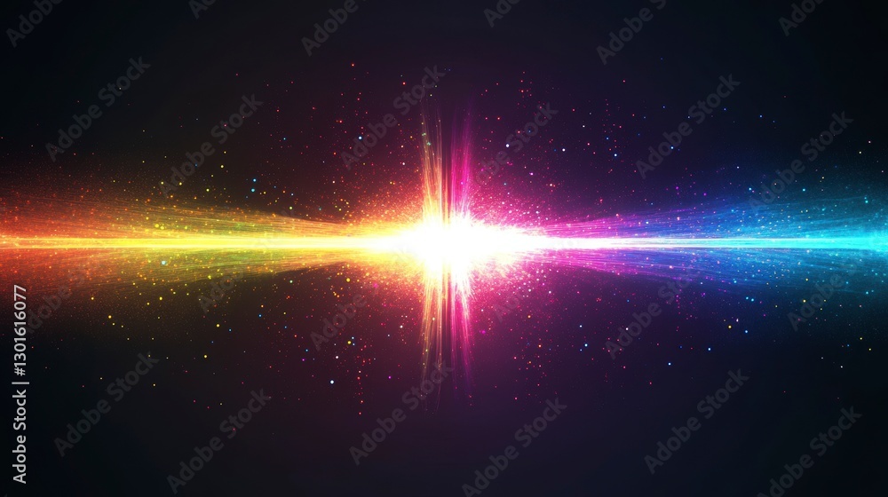 Naklejka premium Abstract colorful light beams explosion