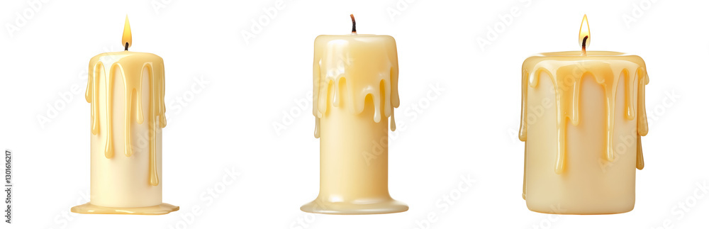 Dripping Candles in Soft Light with Warm Glow Isolated on transparent background Dripping Candles in Soft Light with Warm Glow Isolated on transparent background