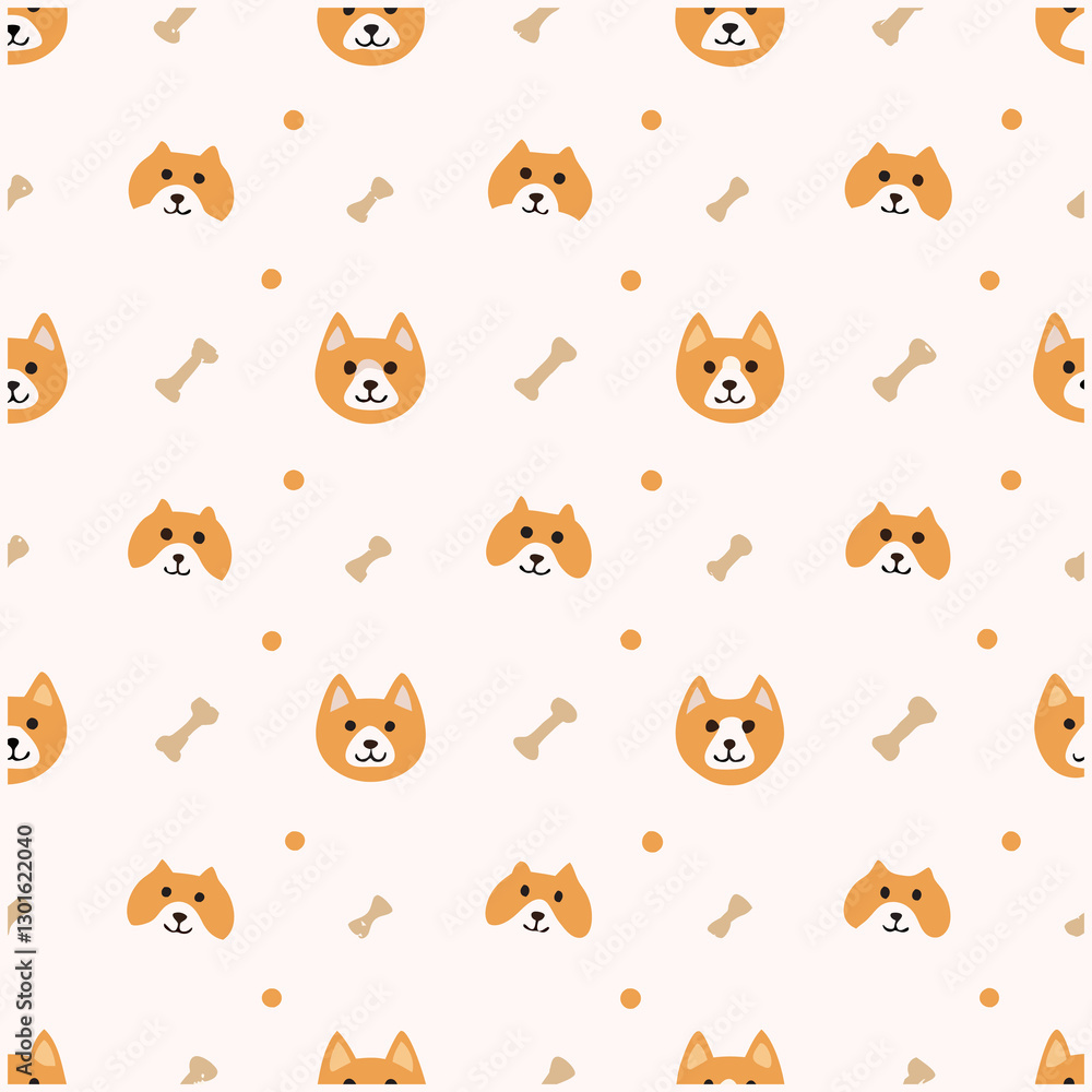 Obraz premium Funny dogs seamless pattern illustration 