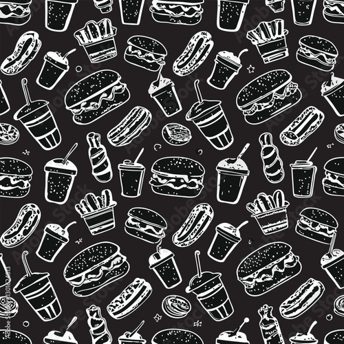 A close up of a bunch of food items on a blackboard
