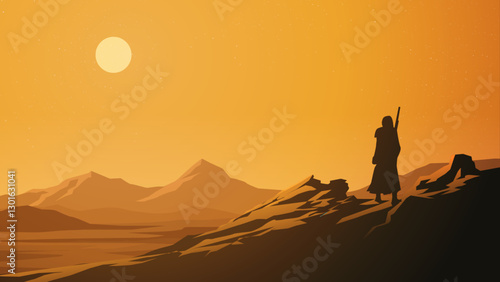 Star war Day Dune landscape illustration Vector cover art	
