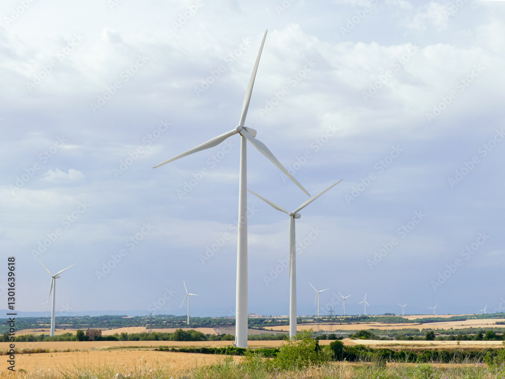 Electric Wind Turbines in a Field Electric Wind Turbines in a Field