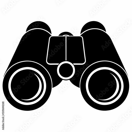 a black and white illustration of binoculars, perfect for exploration and discovery vector illustration