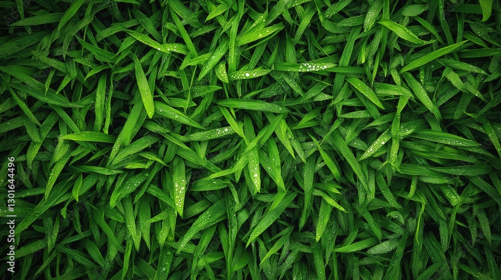 Lush green grass with dewdrops, close-up nature texture background Lush green grass with dewdrops, close-up nature texture background