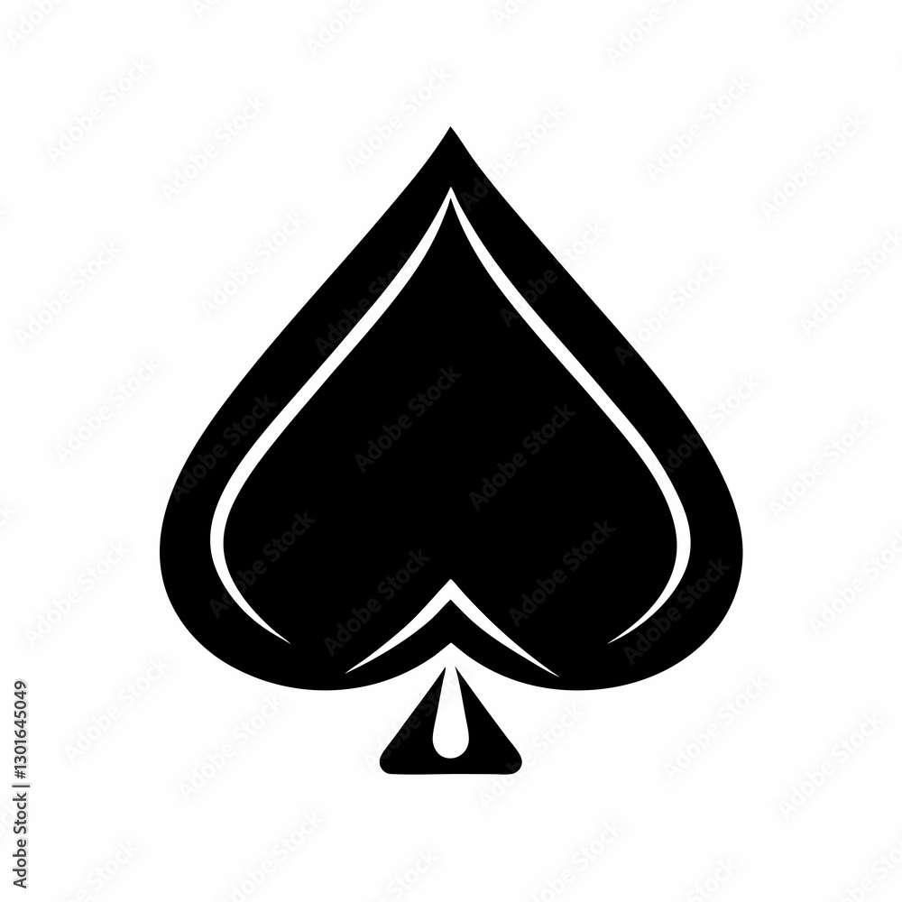 a monochrome spade symbol in bold black color vector illustration a monochrome spade symbol in bold black color vector illustration