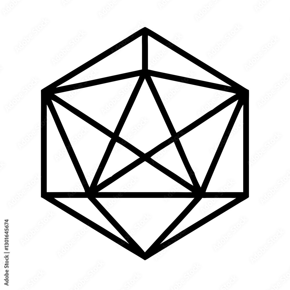 a geometric black 3D shape, perfect for design and technical illustration vector illustration a geometric black 3D shape, perfect for design and technical illustration vector illustration