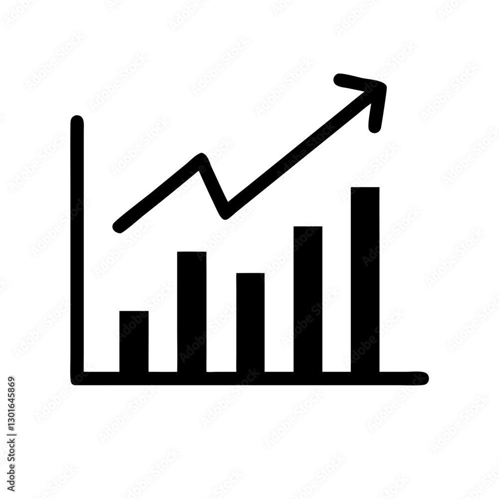 financial growth chart in an upward trend vector illustration financial growth chart in an upward trend vector illustration