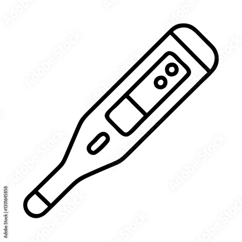 a digital thermometer is a medical instrument for measuring body temperature, commonly used for health monitoring vector illustration